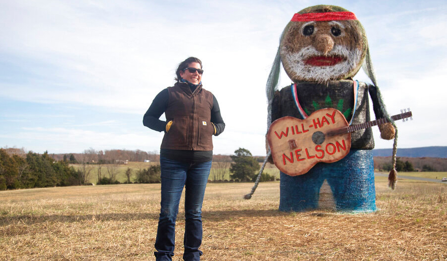 On The Farm Again… In Honor Of Hay Replica Of Willie Nelson