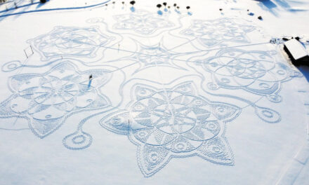 Finns Create Temporary Artwork On Snowy Golf Course