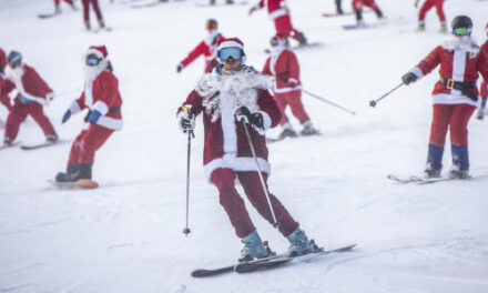 Skiing Santa’s Back To Shredding Maine Slopes For Charity