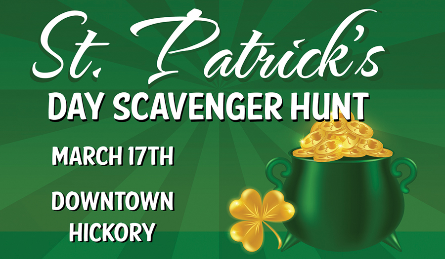 Downtown Hickory’s St. Patrick’s Day Scavenger Hunt, 3/17