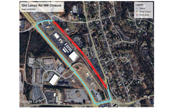 Old Lenoir Road Closure For OLLE Art Walk Construction