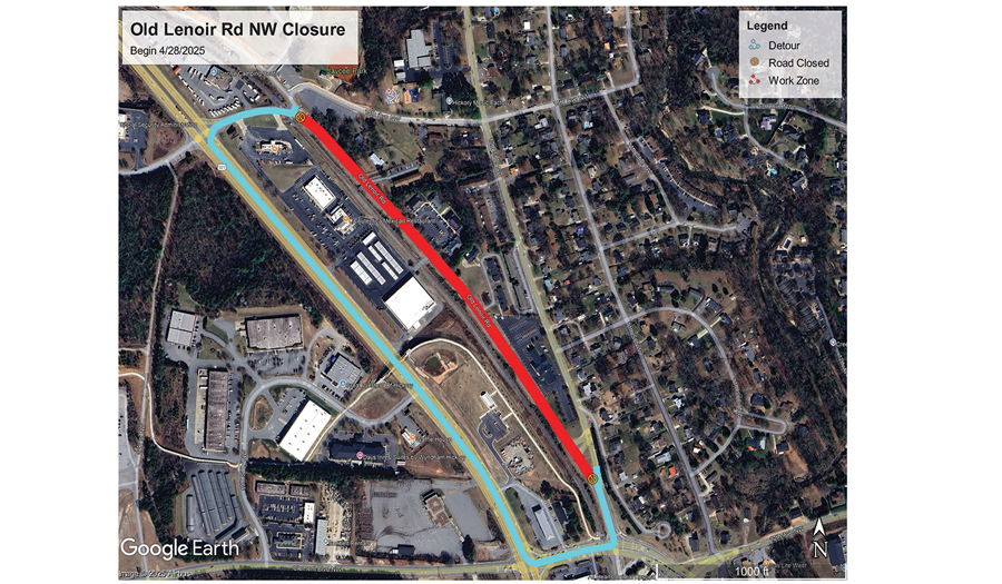 Old Lenoir Road Closure For OLLE Art Walk Construction