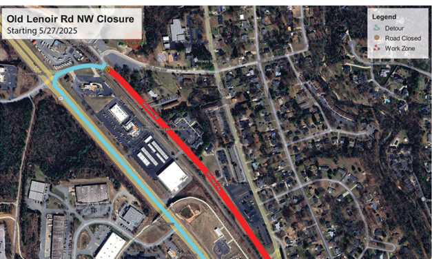 Old Lenoir Road Closure For OLLE Art Walk Construction