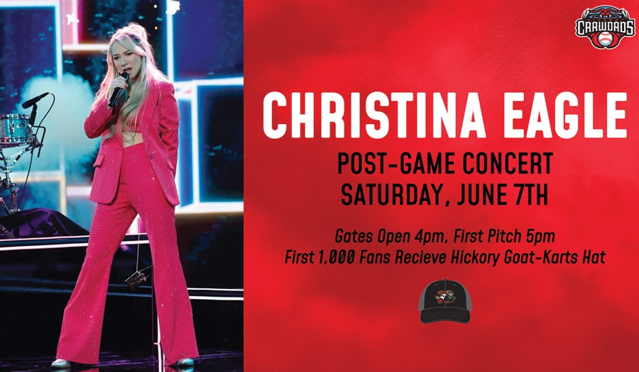 Crawdads Host Christina Eagle For A Post-Game Concert, 6/7