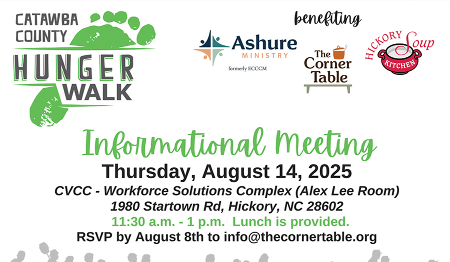 2025 Catawba County Hunger Walk On Sunday, October 5