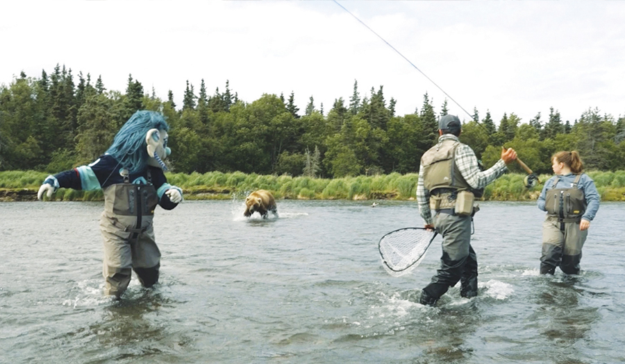 Seattle NHL Team’s Mascot Has A Close Encounter With A Brown Bear In Alaska