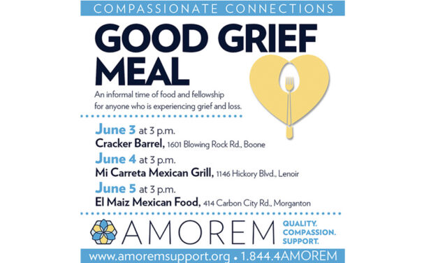 AMOREM Good Grief Meals To Be Held June 3, 4 & 5