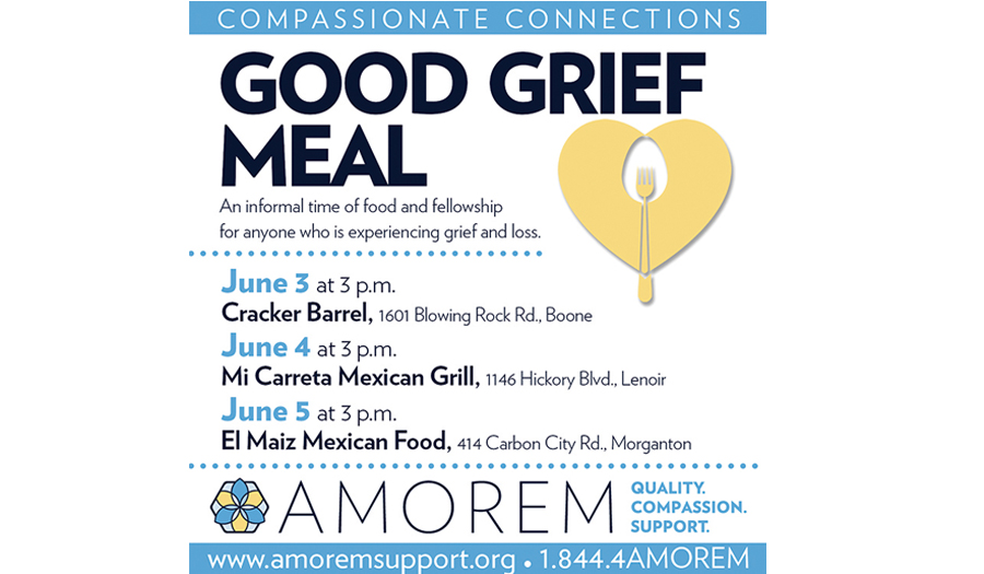 AMOREM Good Grief Meals To Be Held June 3, 4 & 5
