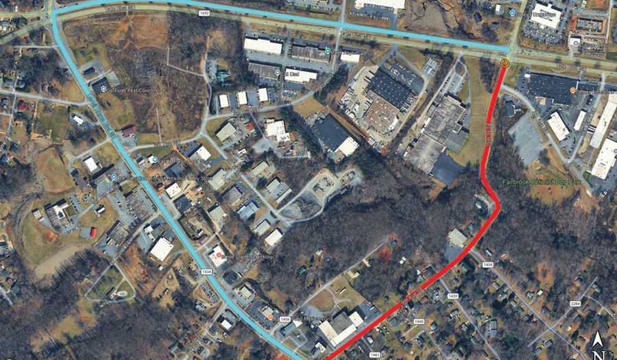 Closure For Fiber Repair On 15th Street SE, Hickory