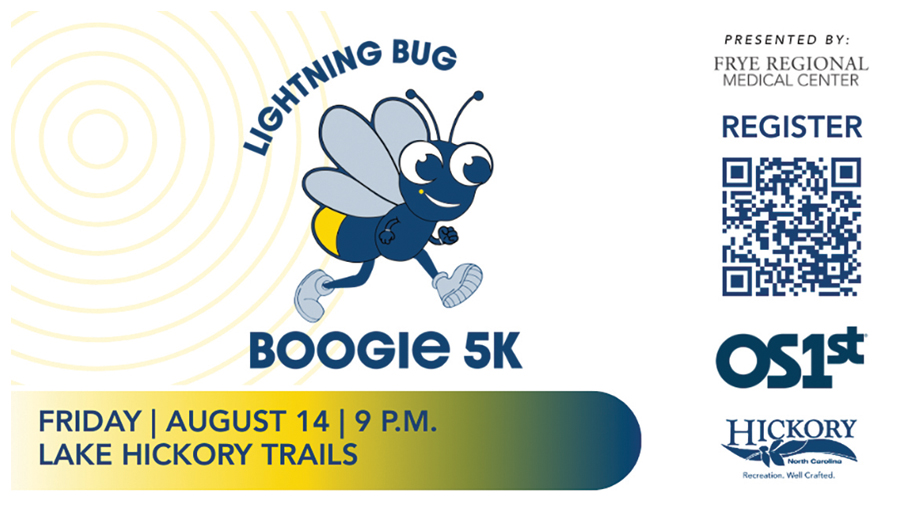 City Of Hickory’s Lightning Bug Boogie 5K Trail Run, August 14