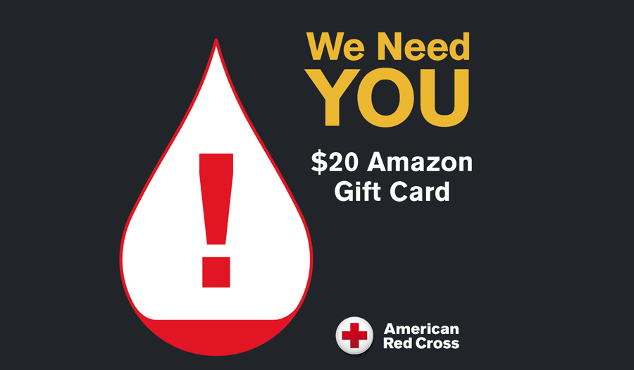 Blood Crisis Persists! Receive $20 Gift Card To Amazon When You Donate, Through Aug. 31