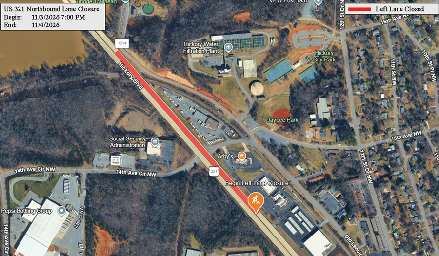 NCDOT To Close Northbound Lane Of U.S. 321 For Repairs